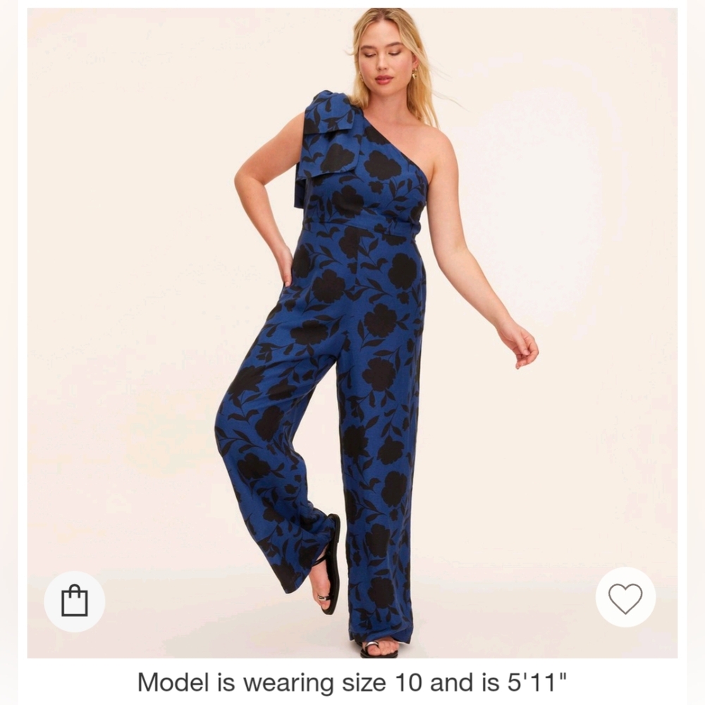 NWT Kate Spade Target Size 4 Navy Blue & Black Classic Rose Jumpsuit